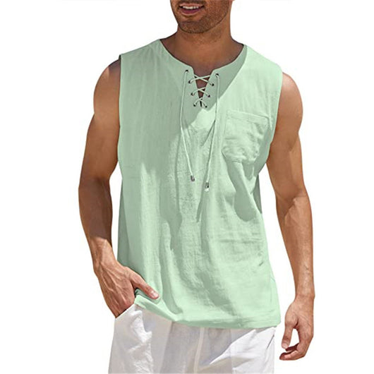 Camiseta Casual para Hombre con Cuello y Corbata - Manga Corta - Image 7