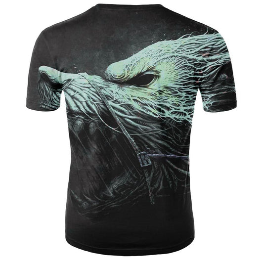 Camiseta Hombre Estampado Digital Lobo Moda Europea Americana - Image 7