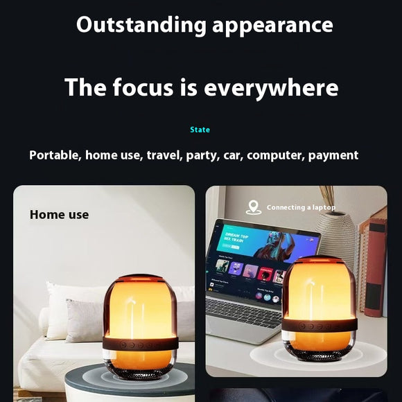 Parlante Bluetooth de Cristal Transparente con Luces Coloridas