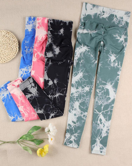 Pantalones Deportivos Yoga Tie Dye Sin Costuras para Mujer - Image 4