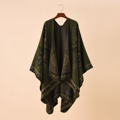 Poncho Cuadros Elegante para Viajes Invierno - Abrigo Cálido y Sofisticado - Image 24