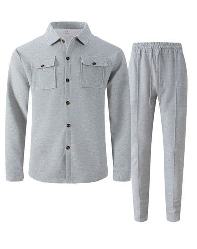 Conjunto de Dos Piezas: Cardigan y Pantalón Acanalado de Manga Larga - Image 18