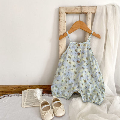 Pantalones de Trabajo con Tirantes Estampado Cuadros y Flores - Image 12