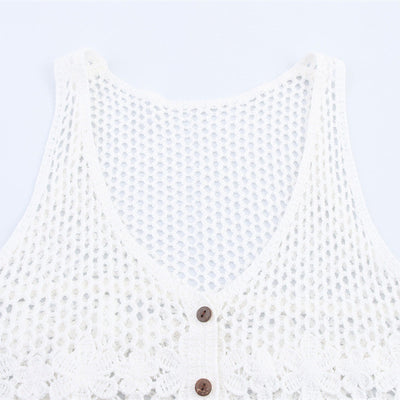 Chaleco Tejido Calado Retro para Mujer - Image 3