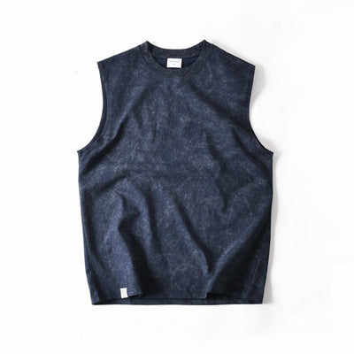 Camiseta Sin Mangas de Algodón Lavado Vintage para Hombre - Image 15