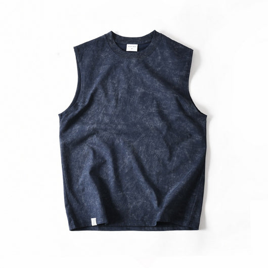 Camiseta Sin Mangas de Algodón Lavado Vintage para Hombre - Image 15