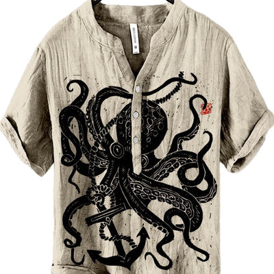 Camisa de Manga Larga con Estampado 3D de Rayas para Hombre - Image 5