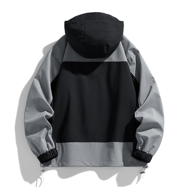 Chaqueta Hoodie Patchwork Retro Suelta y Casual