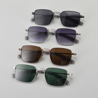 Gafas de Titanio Puro con Diseño Cuadrado Doble Varilla para Miopía Hombre