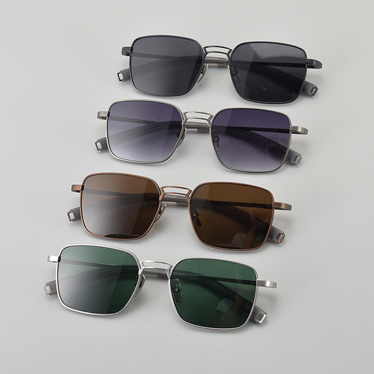 Gafas de Titanio Puro con Diseño Cuadrado Doble Varilla para Miopía Hombre