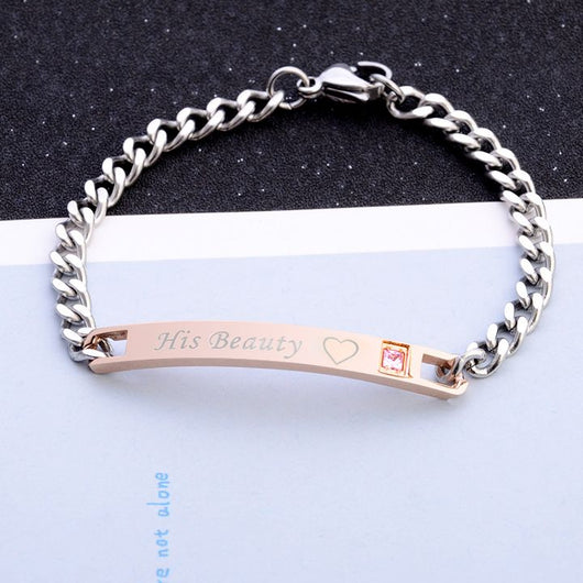 Pulsera de Pareja Cristal Rosa Negra Oro - His Queen Her King - Image 17
