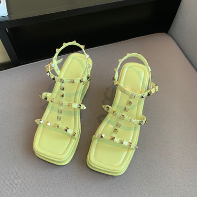 Sandalias Romanas con Cuña y Punta Cuadrada - Image 14
