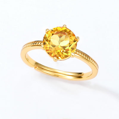Anillo de Citrino Natural Chapado en Oro - Image 2