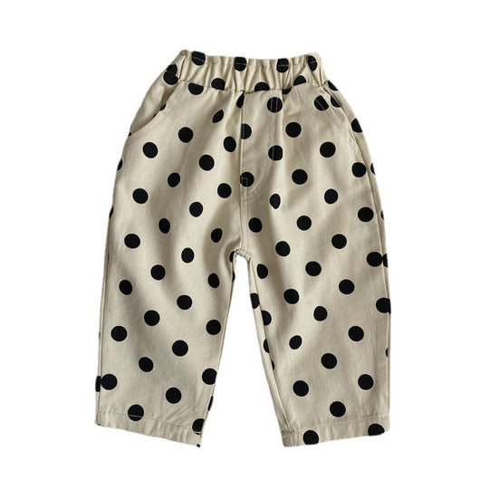 Pantalones Casuales Infantiles con Estampado Puntitos, Lavado Vintage - Image 14