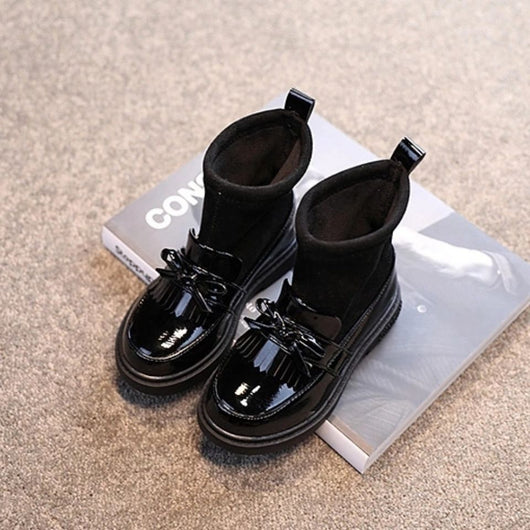 Botas de Algodón para Niñas con Detalles de Cuero Sintético y Terciopelo - Image 5