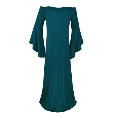 Vestido Premamá Largo Elegante con Hombros Descubiertos - Image 7