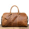 Bolsa de Viagem Portátil Masculina em Couro Genuíno Estilo Retrô
