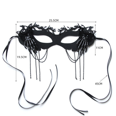 Máscara de Calavera Gótica con Huesos y Borlas para Disfraz de Halloween - Image 7