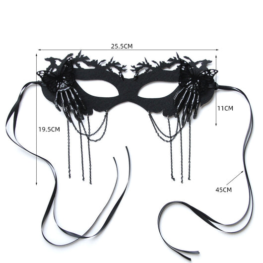 Máscara de Calavera Gótica con Huesos y Borlas para Disfraz de Halloween - Image 7