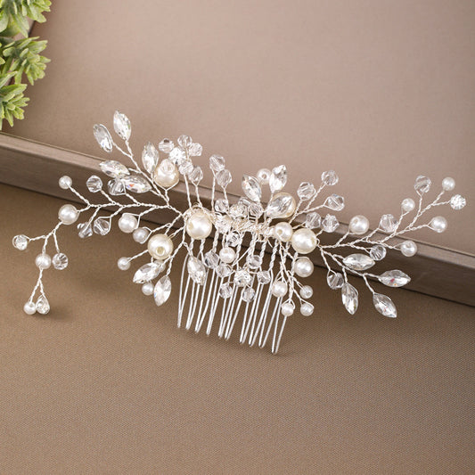 Peineta de Cristal y Perla - Tocado Artesanal Elegante