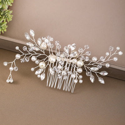 Peineta de Cristal y Perla - Tocado Artesanal Elegante
