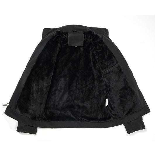 Chaqueta de Cuero PU con Cuello Mao para Hombre - Image 13