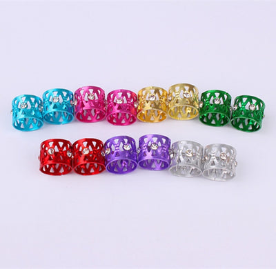 Anillos para Cabello y Pelucas con Joyas - Set de 7 Colores en Aluminio - Image 19