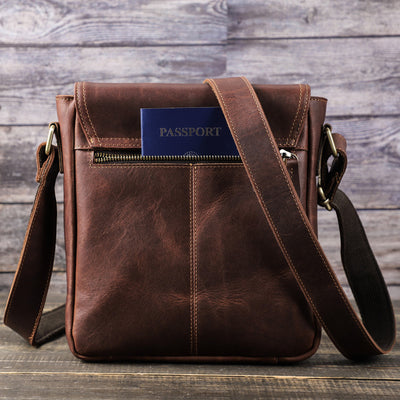 Bolso Bandolera Hombre Piel Crazy Horse Retro