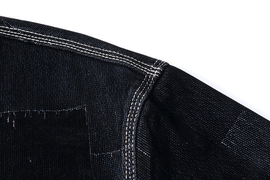 Chaqueta Denim Vintage con Paneles Texturizados para Hombre - Image 16