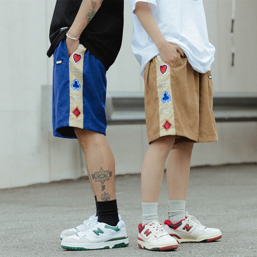 Shorts de Pana Retro con Bordados Estilo Europeo y Americano - Image 12