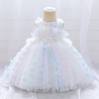 Vestido Niña con Flores 3D Esponjoso - Image 3