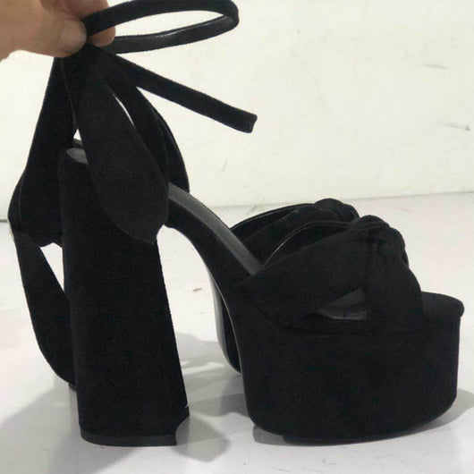 Sandalias Colorblock Talla Grande con Tacón Chunky y Moño Amor - Image 14