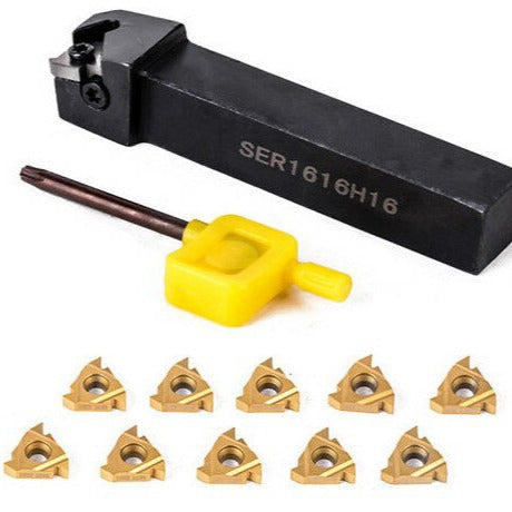 Juego de 10 Insertos CNC 16ER AG60 con Soporte y Llave