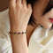 Pulsera de Acero Titanio con Efecto Óleo Negro para Mujer