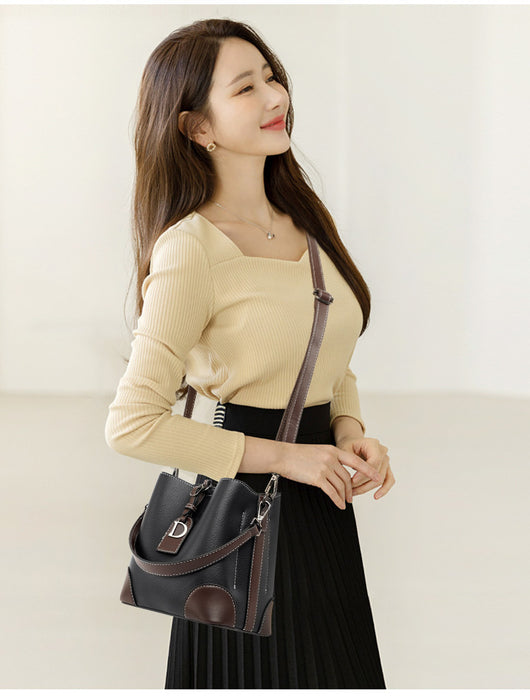 Bolso de Cuero Retro Estilo Bucket - Bandolera Suave y Versátil - Image 14