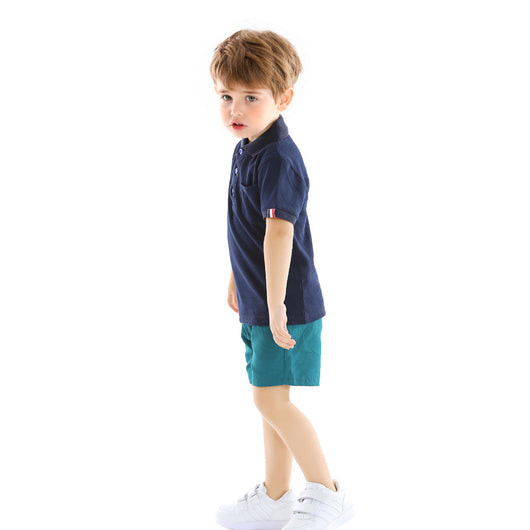 Playera Infantil Manga Corta Estilo College Transpirable con Cuello - Image 11