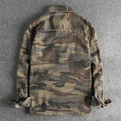 Camisa Abrigo de Trabajo Vintage en Algodón Desteñido - Image 13