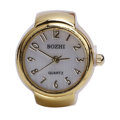 Reloj de Moda Digital Anillo Disco Oro y Blanco - Image 4