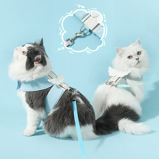 Arnés para Gato con Alas de Ángel - Juego Completo Ajustable y Transpirable