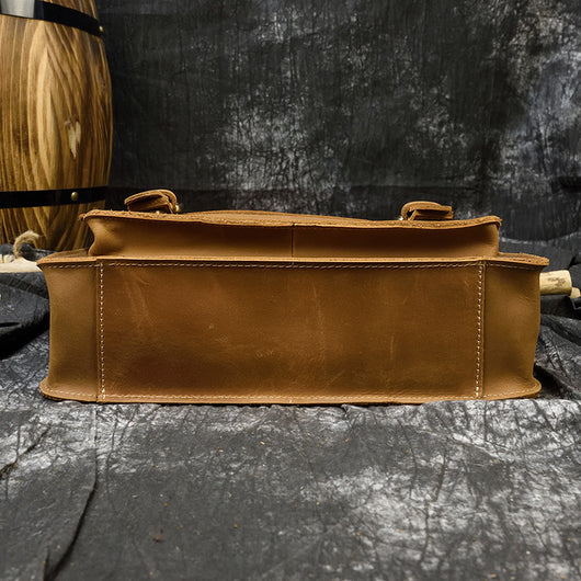 Maletín Vintage de Cuero para Hombre - Bolso Mensajero A4 con Solapa - Image 2