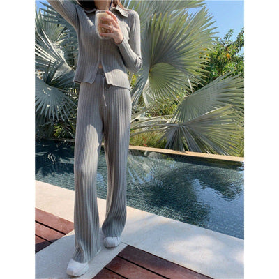 Conjunto Deportivo Mujer Pantalón Ancho Tejido Estilo Hong Kong - Image 10