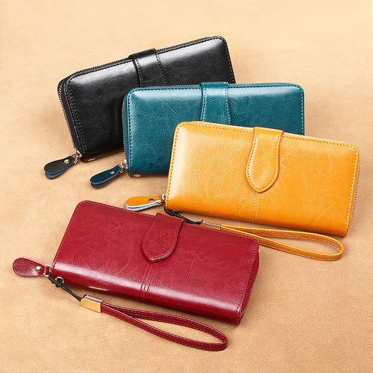 Cartera Larga de Cuero Genuino para Mujer con Cierre de Cremallera - Image 15