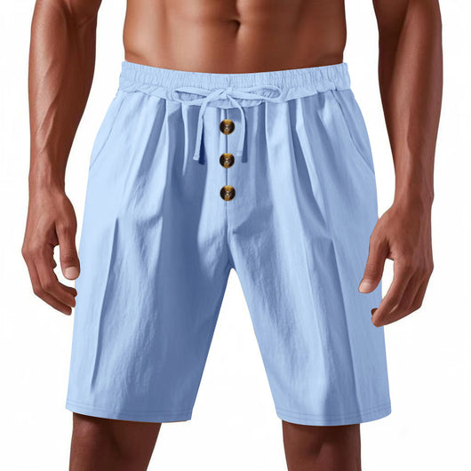 Shorts de Lino Sueltos para Hombre - Estilo Playa Casual Lavado - Image 9