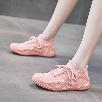 Tenis Deportivos Mujer Fly Knit con Suela Gruesa - Image 8