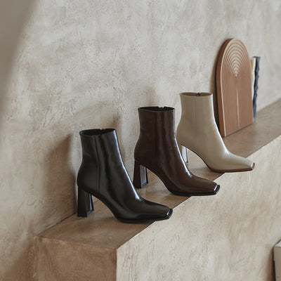 Botas de Cuero Premium con Cierre Lateral y Tacón Grueso - Image 5