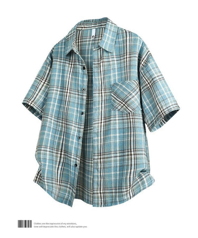 Camisa Casual de Cuadros para Hombre - Manga Corta - Image 17