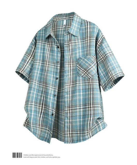 Camisa Casual de Cuadros para Hombre - Manga Corta - Image 17