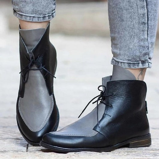 Botas Mujer Talla Grande Punta Fina con Tira Combinada - Image 6