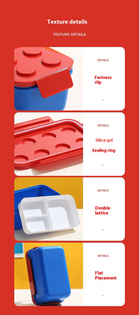 Lonchera Infantil Modular con Bloques - Bento Box Rectangular Calentable - Image 13