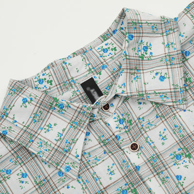Camisa Suelta Estampado Floral y Cuadros para Hombre - Image 3